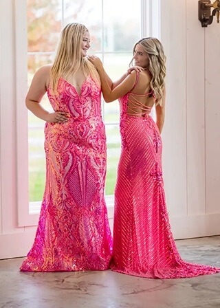 Model wearing a Prom collection gown